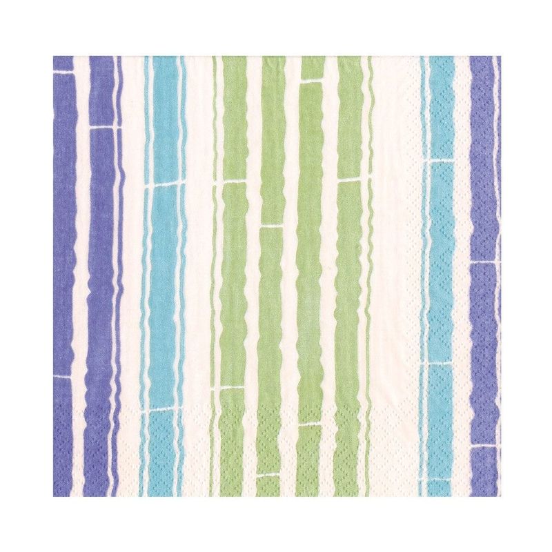 SERVIETTE BAMBOUS BLEU ET VERT 33CM (x20)