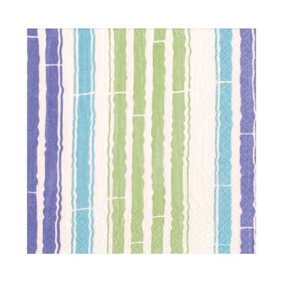 SERVIETTE BAMBOUS BLEU ET VERT 33CM (x20)