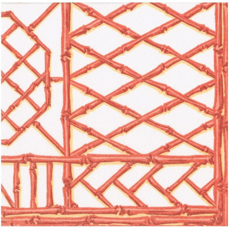 SERVIETTE BAMBOU GRILLAGE CORAIL 38CM (x20)