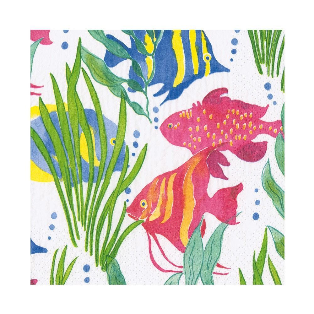 SERVIETTE POISSONS TROPICAUX 33CM (x20)