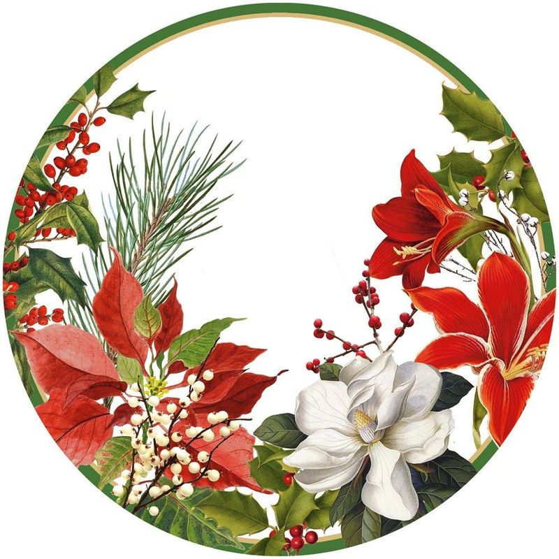 ASSIETTE FLEURS DE NOEL 26CM (x8)