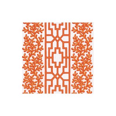 SERVIETTE COCKTAIL CORAIL ET TREILLIS 25CM (x20)