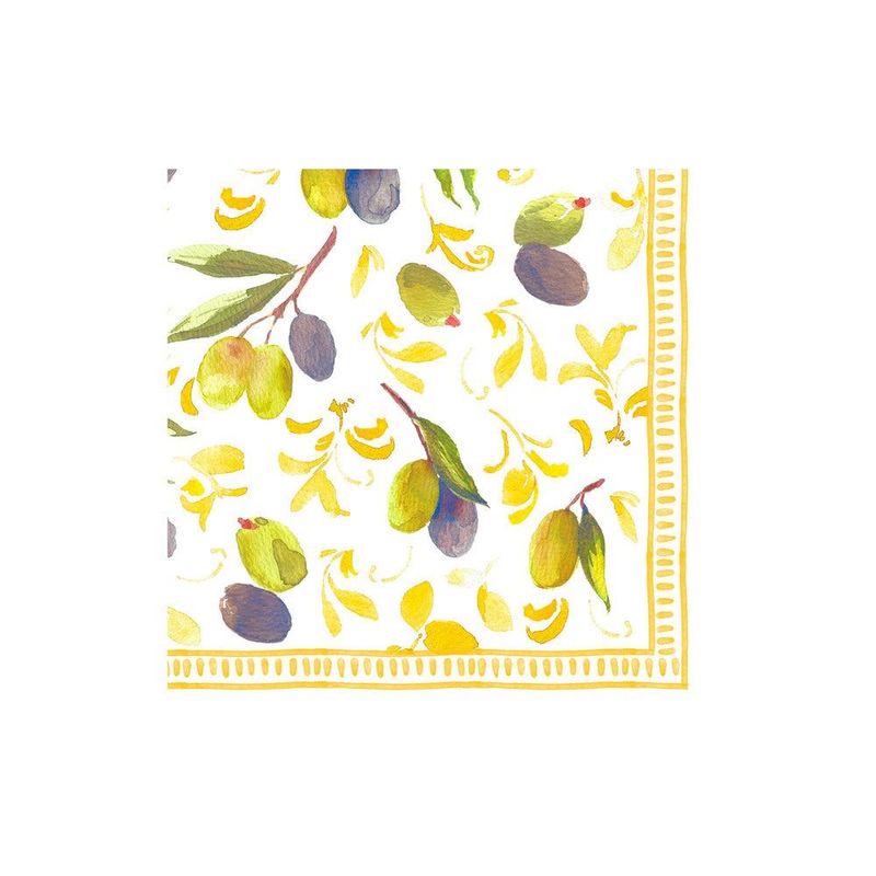 SERVIETTE COCKTAIL OLIVES 25CM (x20)