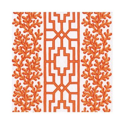 SERVIETTE CORAIL ET TREILLIS CORAIL 33CM (x20)