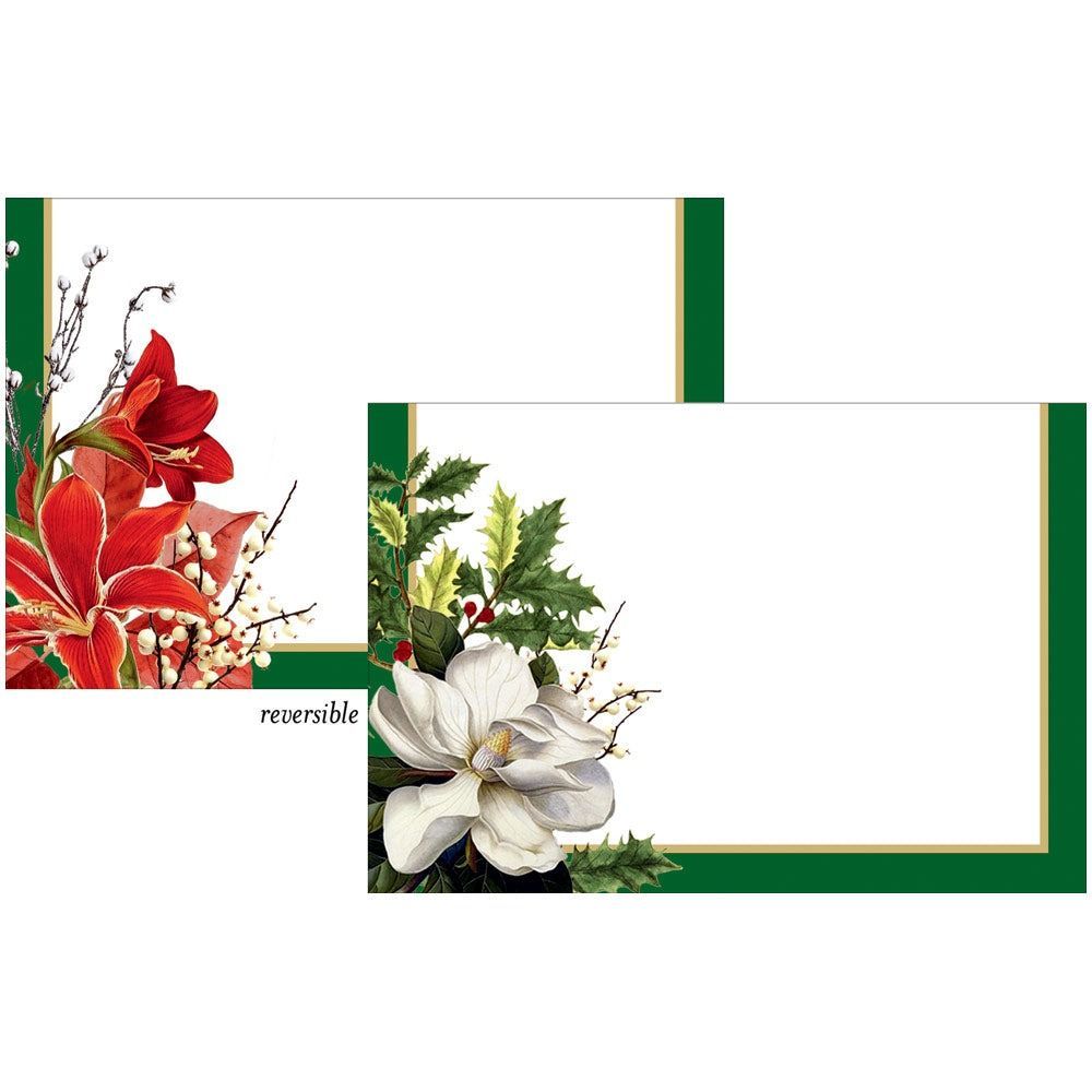 MARQUE PLACE POINSETTIA REVERSIBLE ROUGE ET BLANC 9x5.7CM (x8)