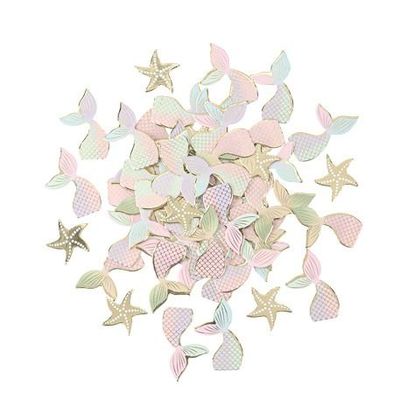 CONFETTIS SIRENE PASTEL ET OR 2 A3.5CM (x100)