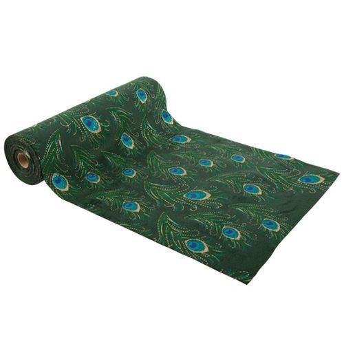 CHEMIN DE TABLE PLUME DE PAON 28CMx3M