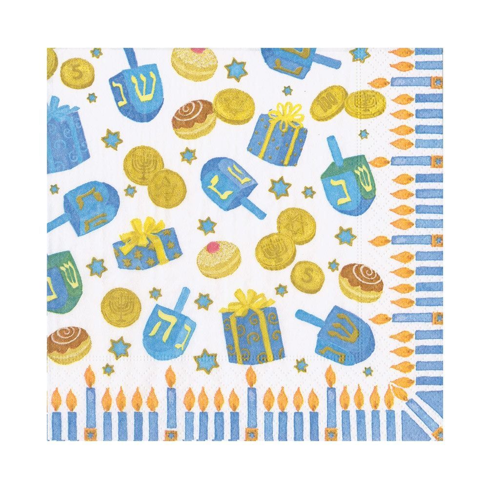 SERVIETTE COCKTAIL DREIDEL 25CM (x20)