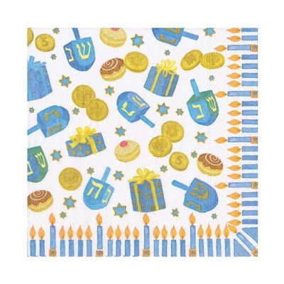 SERVIETTE COCKTAIL DREIDEL 25CM (x20)