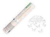 CANON A CONFETTIS PAPILLONS BLANC 20CM