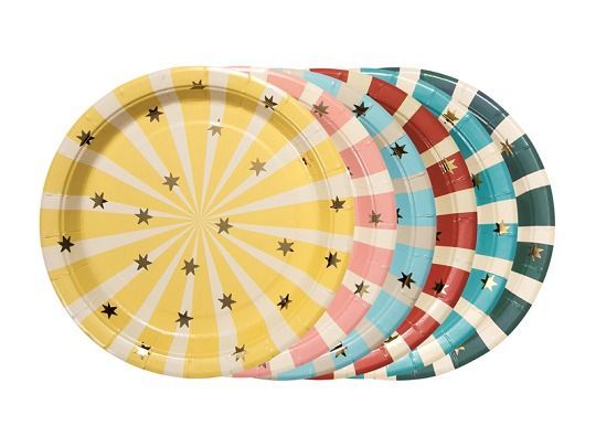 ASSIETTE CIRQUE RAYURES MULTICOLORES 18CM (x6)