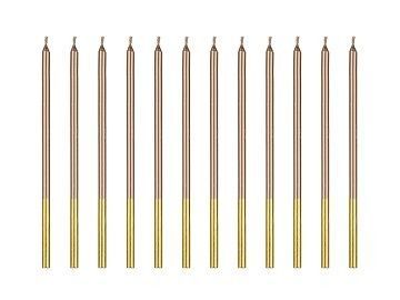 BOUGIE LONGUE ROSE GOLD BASE OR 14CM (12)