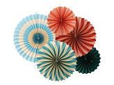 EVENTAIL MULTICOLORE 26CM A 43CM (x5)
