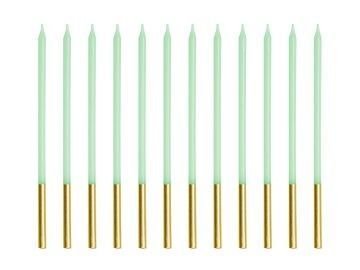 BOUGIE LONGUE MENTHE BASE OR 14CM (12)