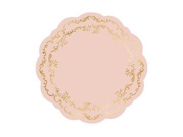 SOUS ASSIETTE ROSE LISERE FEUILLAGE OR 35.5CM (x6)