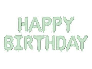 GUIRLANDE DE BALLONS HAPPY BIRTHDAY MENTHE 3.40MX35CM