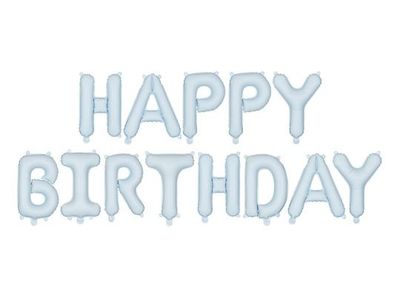 GUIRLANDE DE BALLONS "HAPPY BIRTHDAY" BLEU CIEL 3.40Mx35CM