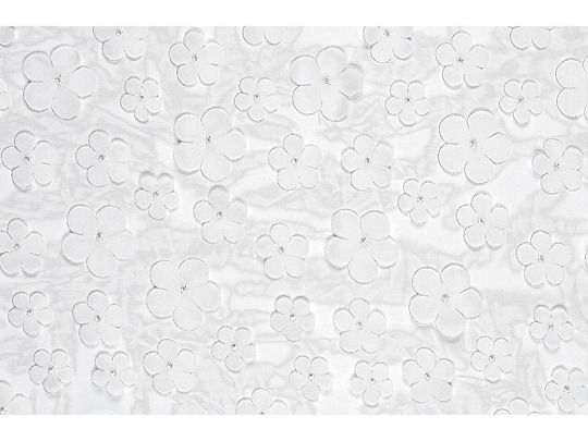 CHEMIN DE TABLE VOILAGE FLEURS BLANCHES 26CMx5M