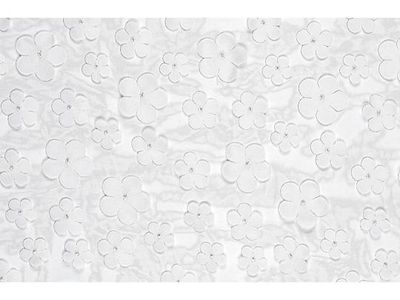 CHEMIN DE TABLE VOILAGE FLEURS BLANCHES 26CMx5M