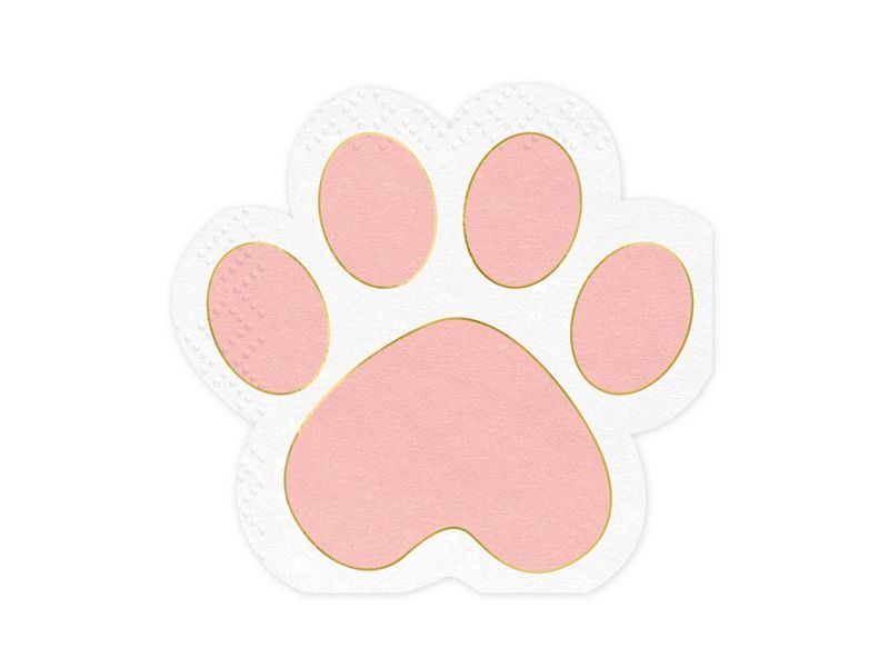 SERVIETTE FORME PATTE DE CHAT 15.5X14.5CM (12)