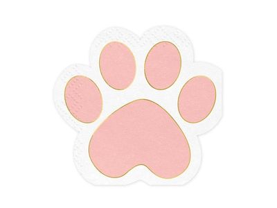 SERVIETTE FORME PATTE DE CHAT 15.5X14.5CM (12)