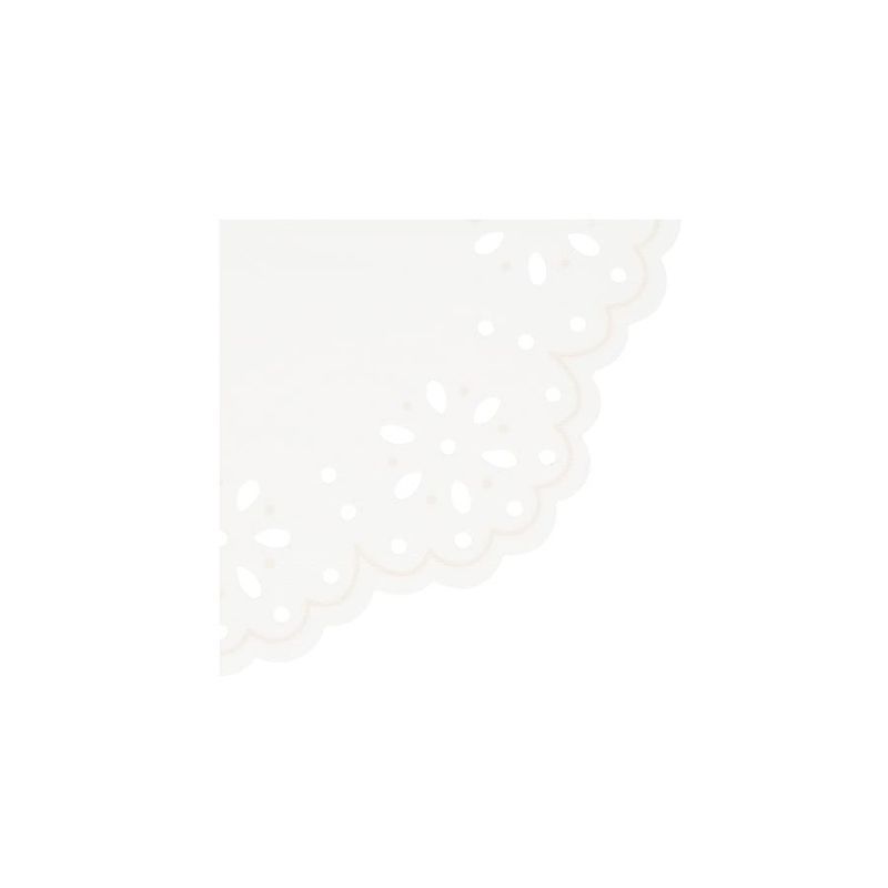 SERVIETTE COCKTAIL BLANCHE BRODERIE ANGLAISE 25CM (x16)