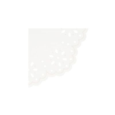 SERVIETTE COCKTAIL BLANCHE BRODERIE ANGLAISE 25CM (x16)