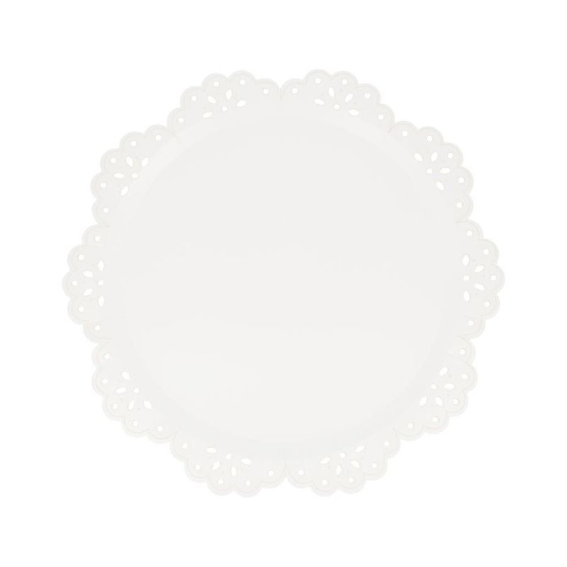 ASSIETTE BLANCHE BRODERIE ANGLAISE 26.4CM (x8)