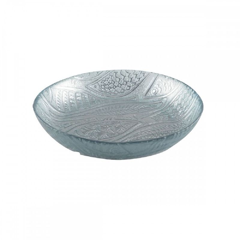 SALADIER POISSON VERRE BLEU CLAIR 25.2CM