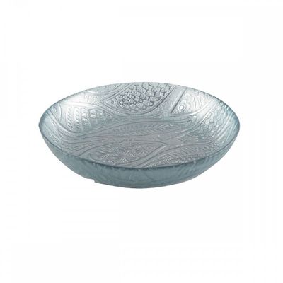 SALADIER POISSON VERRE BLEU CLAIR 25.2CM