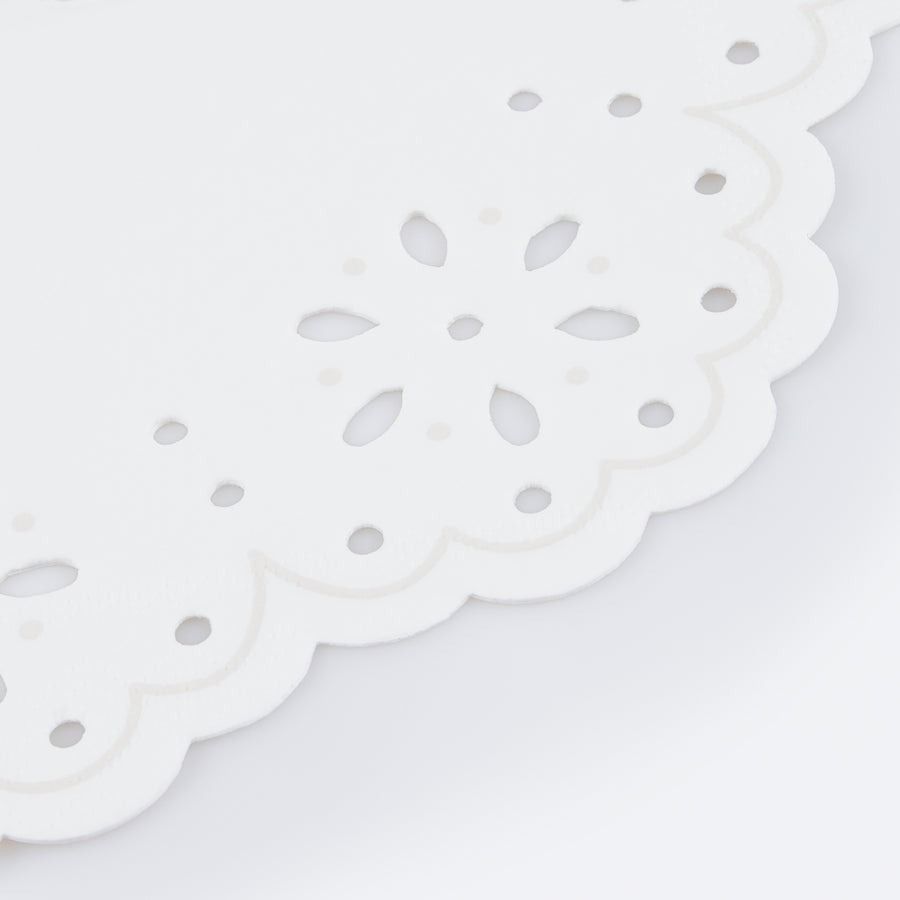 SERVIETTE BLANCHE BRODERIE ANGLAISE 33CM (x16)