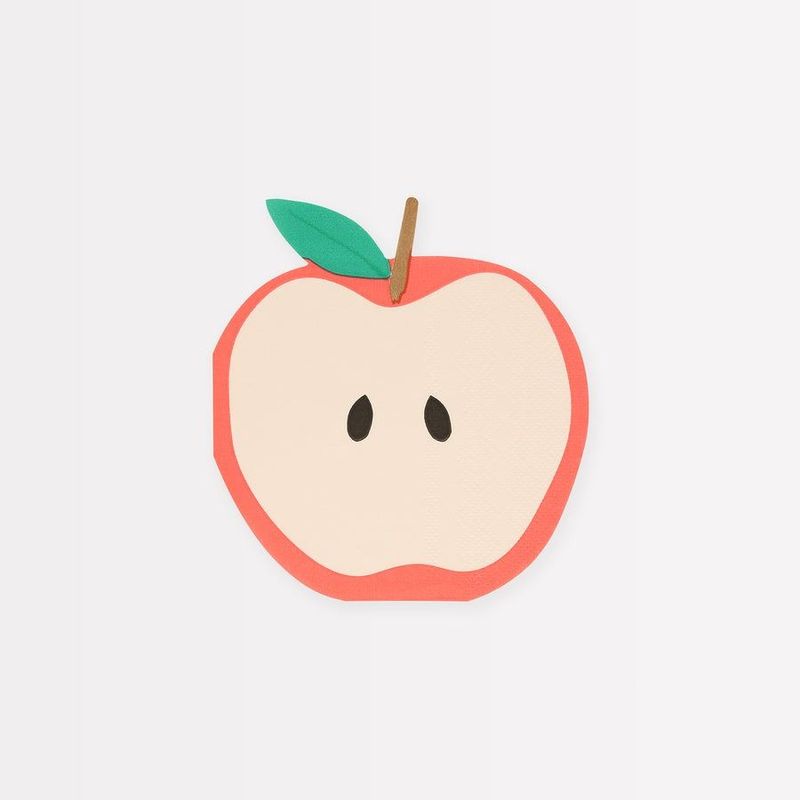 SERVIETTE FORME DECOUPE POMME 12x13CM (x16)