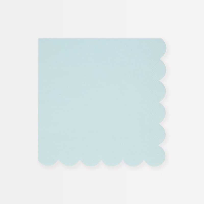 SERVIETTE BLEU CIEL BORD BISCUIT 33CM (x16)