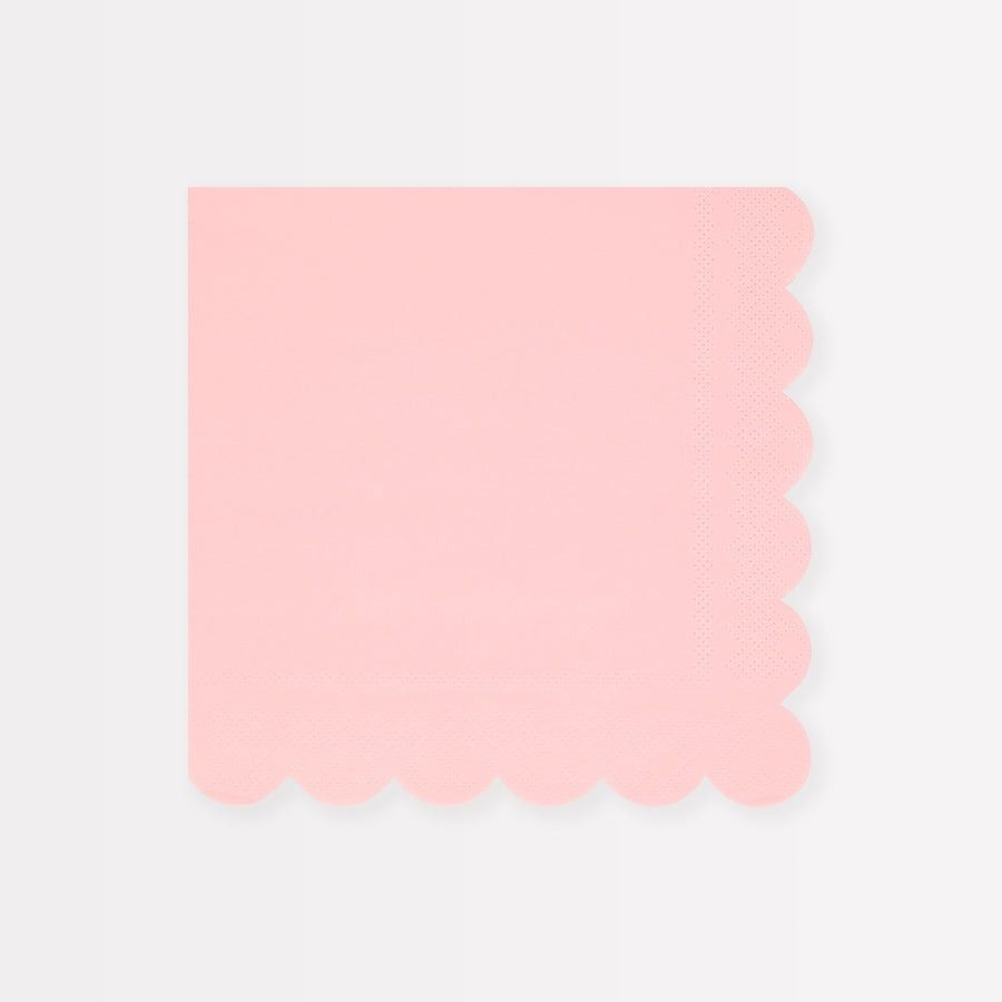 SERVIETTE ROSE BARBE A PAPA BORD BISCUIT 33CM (x16)