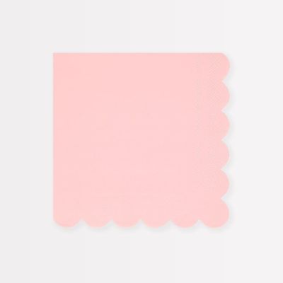 SERVIETTE ROSE BARBE A PAPA BORD BISCUIT 33CM (x16)