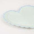 ASSIETTE FORME COEUR PASTEL BORD DENTELLE 18CM (x8)