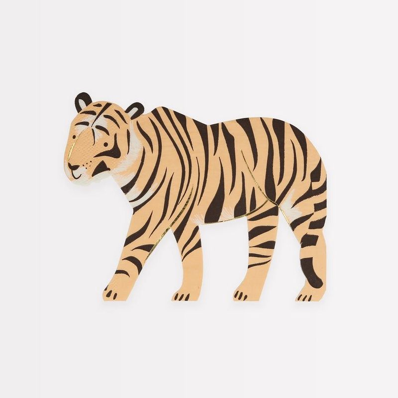 SERVIETTE FORME TIGRE 16x13CM (x16)