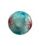 SALADIER EN MELAMINE BLEU MOTIF CORAIL 30.5x30.5x9CM