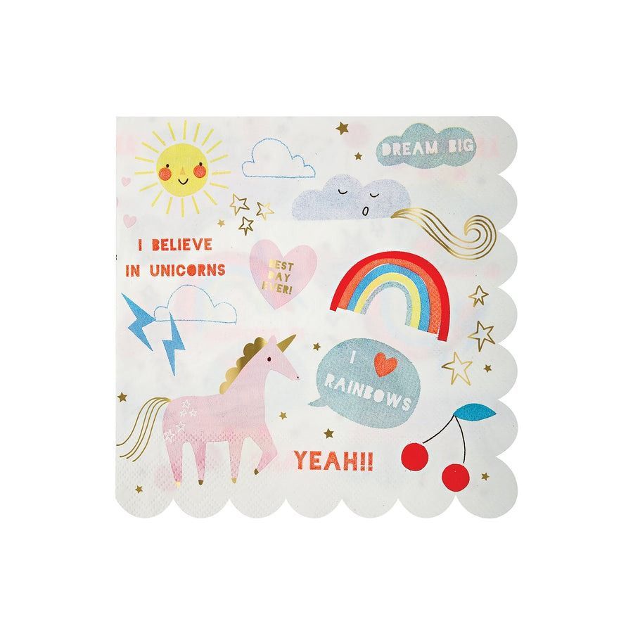 SERVIETTE FUNNY LICORNE 33CM (x20)