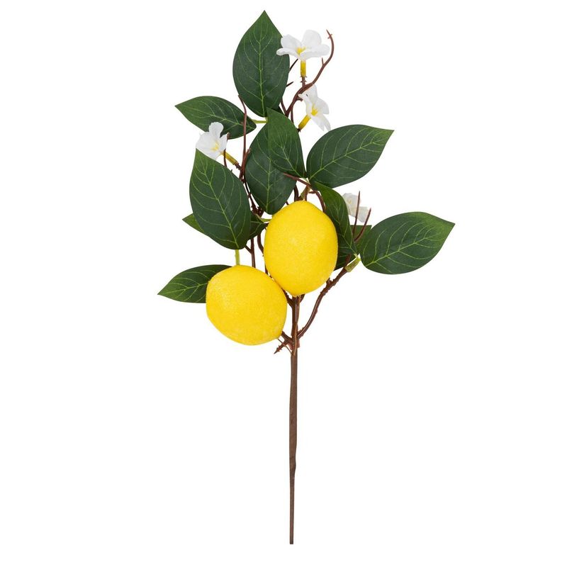BRANCHE DE CITRONS ET FEUILLAGE 32CM
