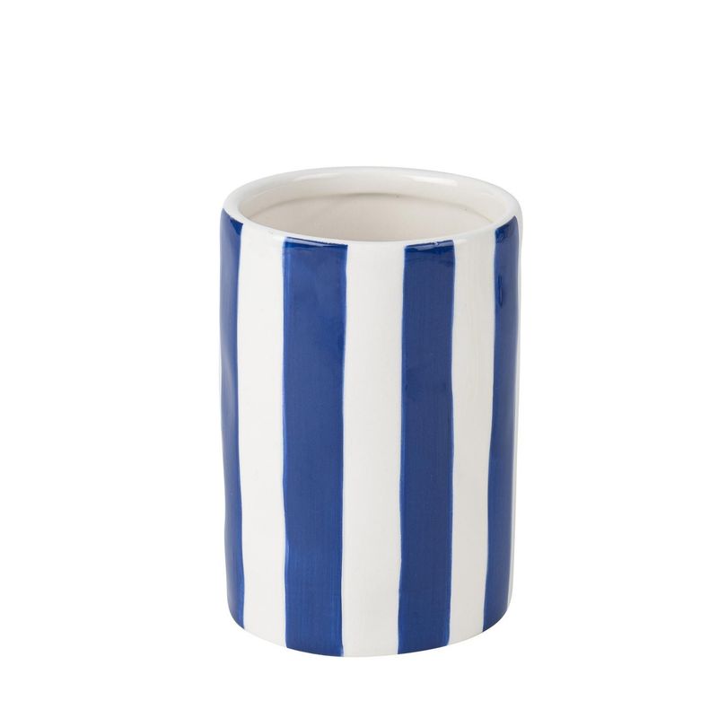 VASE IONA CERAMIQUE BLEU ROI ET BLANC 5x13,5CM