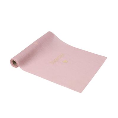 CHEMIN DE TABLE MOUSSELINE ROSE "BAPTEME" OR 28CMx5M