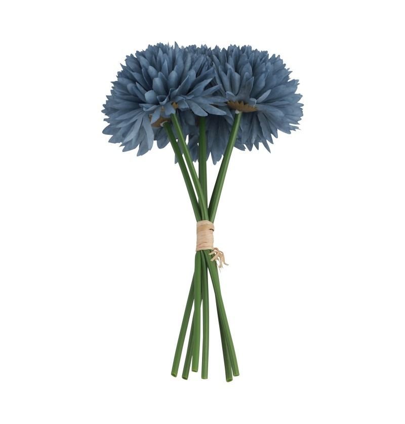 BOUQUET DE 6 DAHLIAS BLEU DENIM 26CM