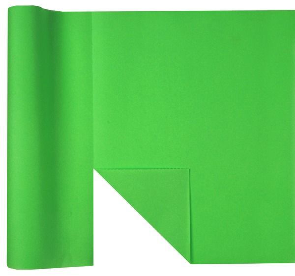 CHEMIN DE TABLE AIRLAID VERT PREDECOUPE 40CMx4.80M