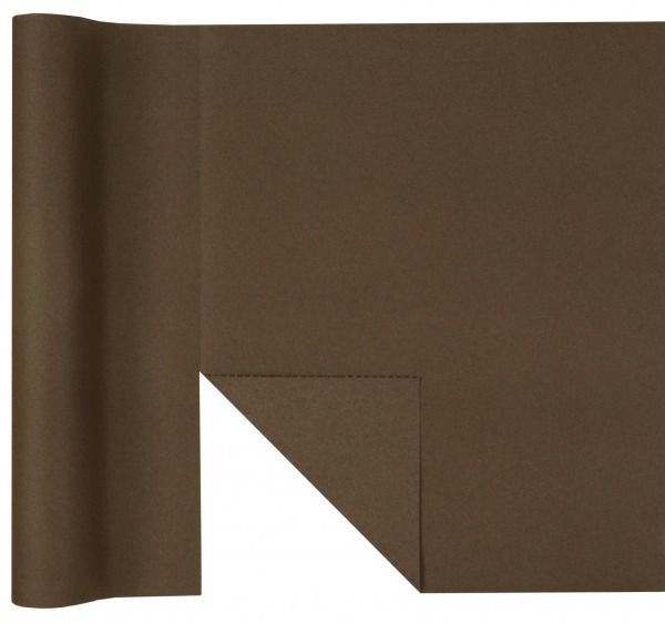 CHEMIN DE TABLE AIRLAID CHOCOLAT PREDECOUPE 40CMx4.80M