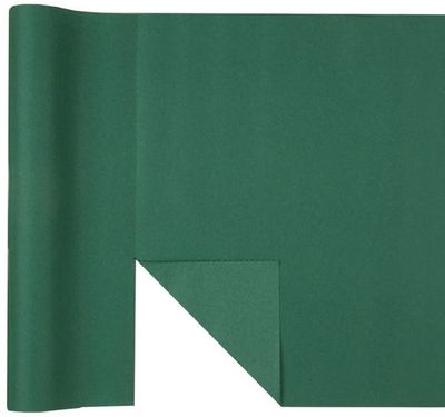 CHEMIN DE TABLE AIRLAID VERT FEUILLE PREDECOUPE 40CMx4.80M