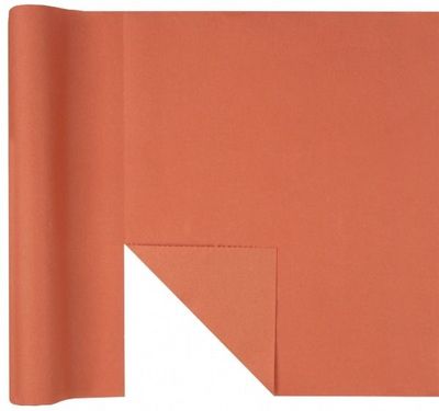 CHEMIN DE TABLE AIRLAID TERRACOTTA PREDECOUPE 40CMx4.80M