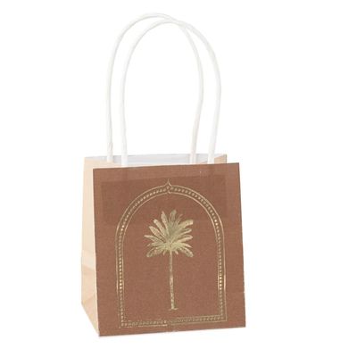 SAC A GOODIES CHOCOLAT PALMIER OR ETIQUETTE CREME 10x11x7CM (x6)