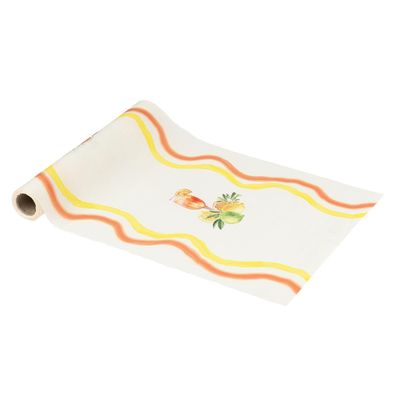 CHEMIN DE TABLE FIZZ AGRUMES JAUNE ORANGE ET CREME 28CMx5M