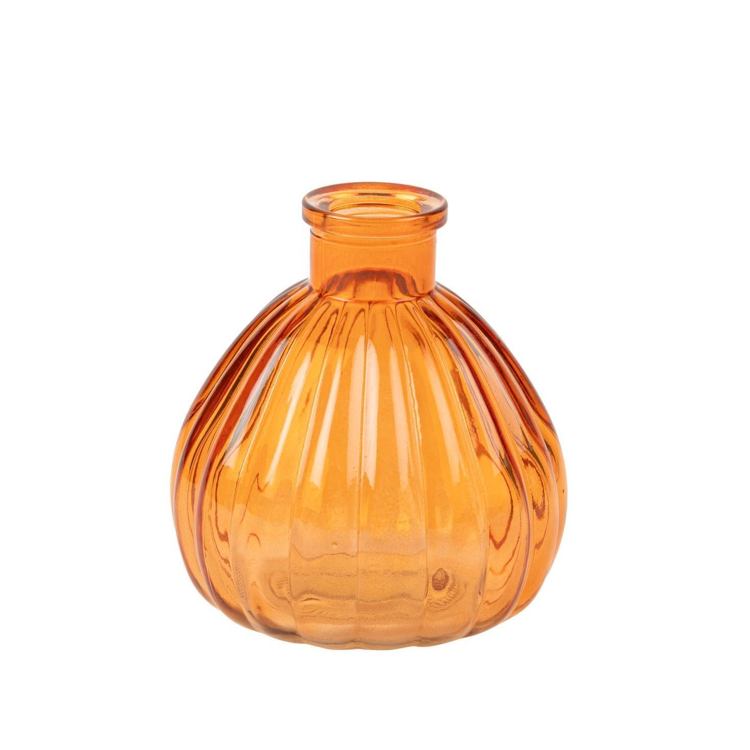 VASE FLORA VERRE ORANGE 8x9CM